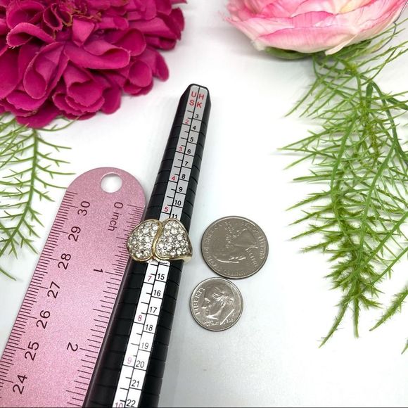 VINTAGE⚜️Crystal Pavé Wraparound Cocktail Ring - 18K Plated - Picture 6 of 7